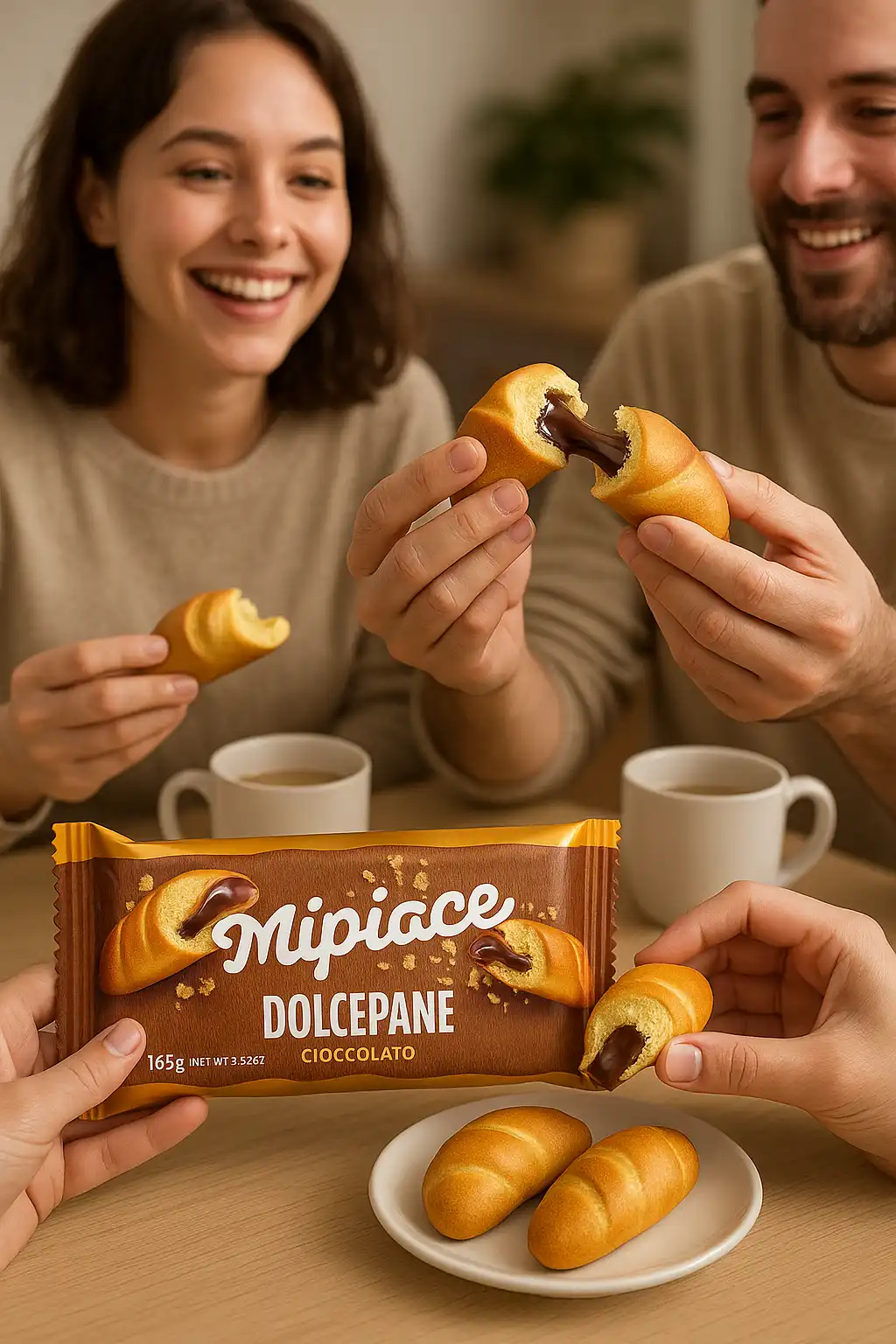 6x Mi Piace Dolcepane Cioccolato 165g Merendine Soffici Ripiene Snack Colazione