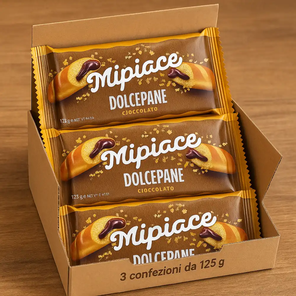 3x Mi Piace Dolcepane Cioccolato 165g Merendine Morbide Ripiene Snack Colazione