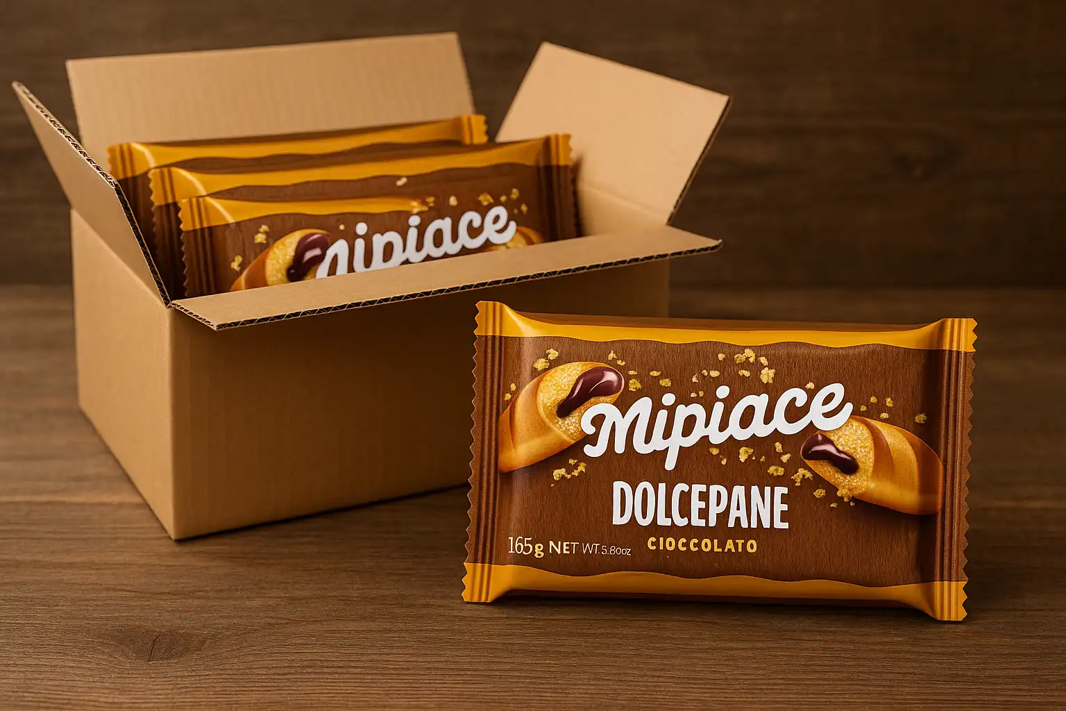 3x Mi Piace Dolcepane Cioccolato 165g Merendine Morbide Ripiene Snack Colazione
