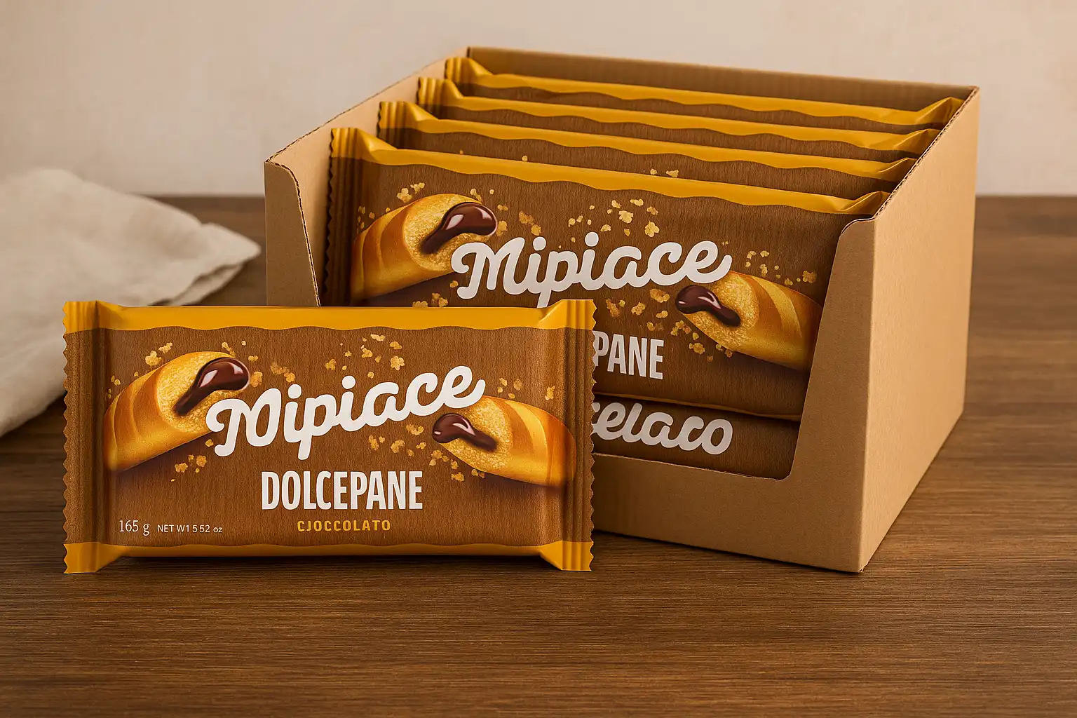 6x Mi Piace Dolcepane Cioccolato 165g Merendine Soffici Ripiene Snack Colazione