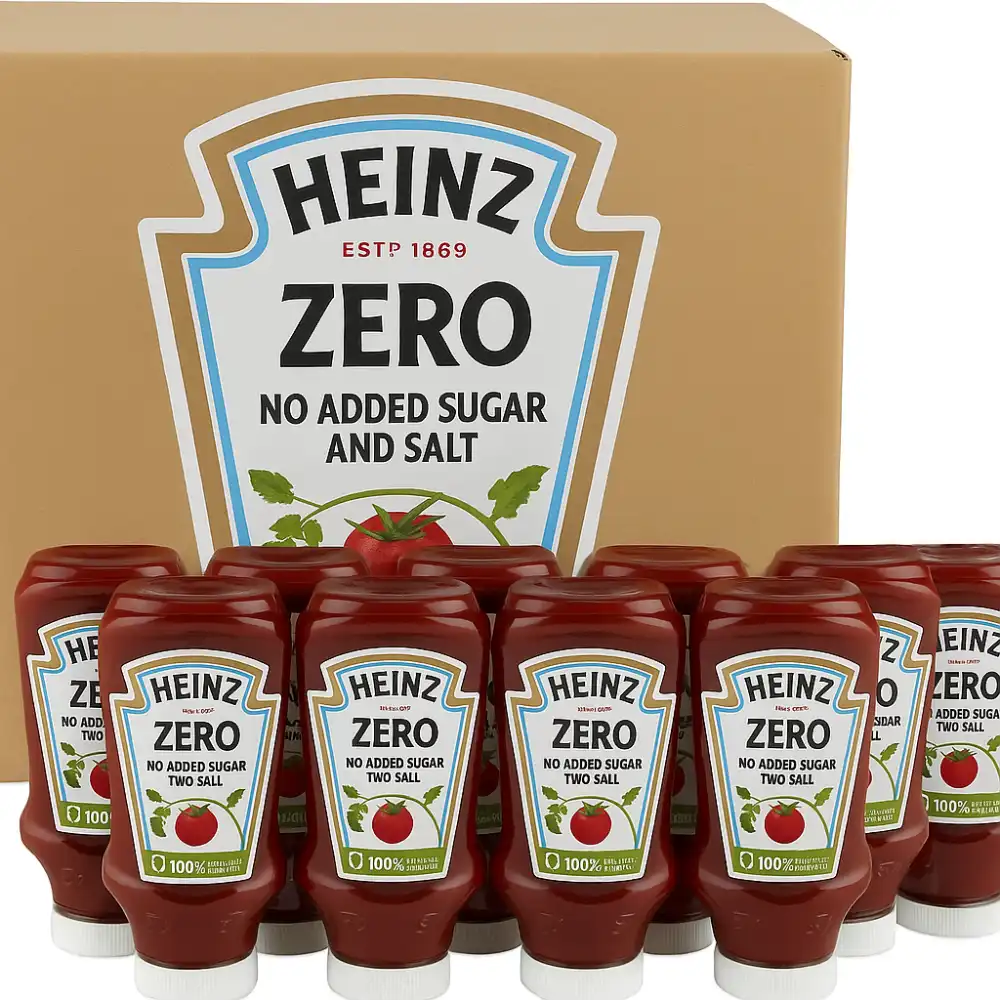 10x Heinz Ketchup Zero 220g Top Down Senza Zuccheri e Sale Aggiunti Pomodoro