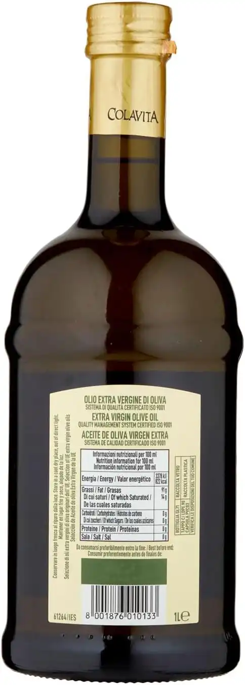 Colavita Olio Extravergine di Oliva 1L Mediterraneo Estratto a Freddo Italiano