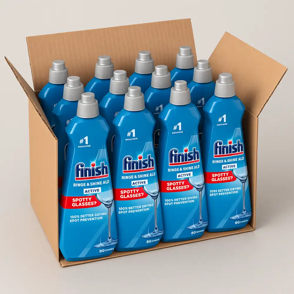 12x Finish Brillantante Lavastoviglie 400ml | Anti-Aloni | Rinse & Shine Aid