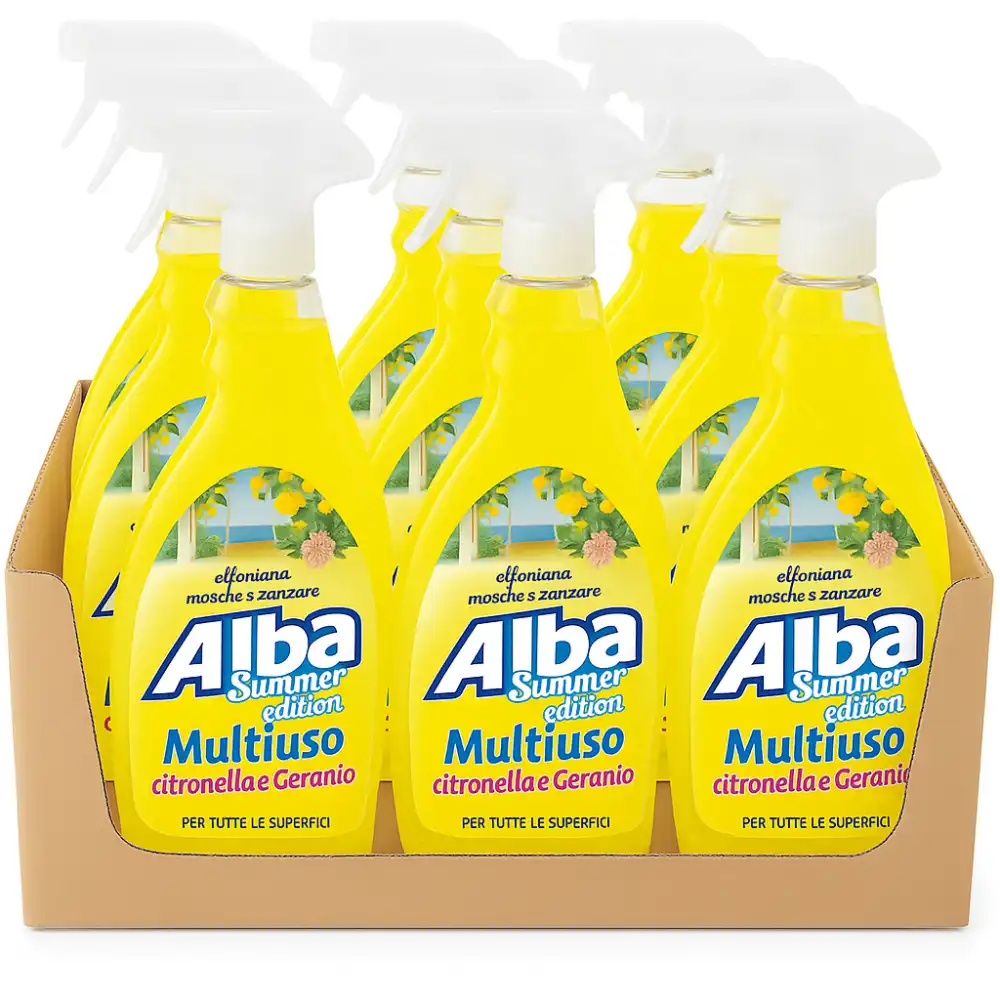 9x Spray Igienizzante Alba 650ml Citronella Geranio – Pulizia & Repellente
