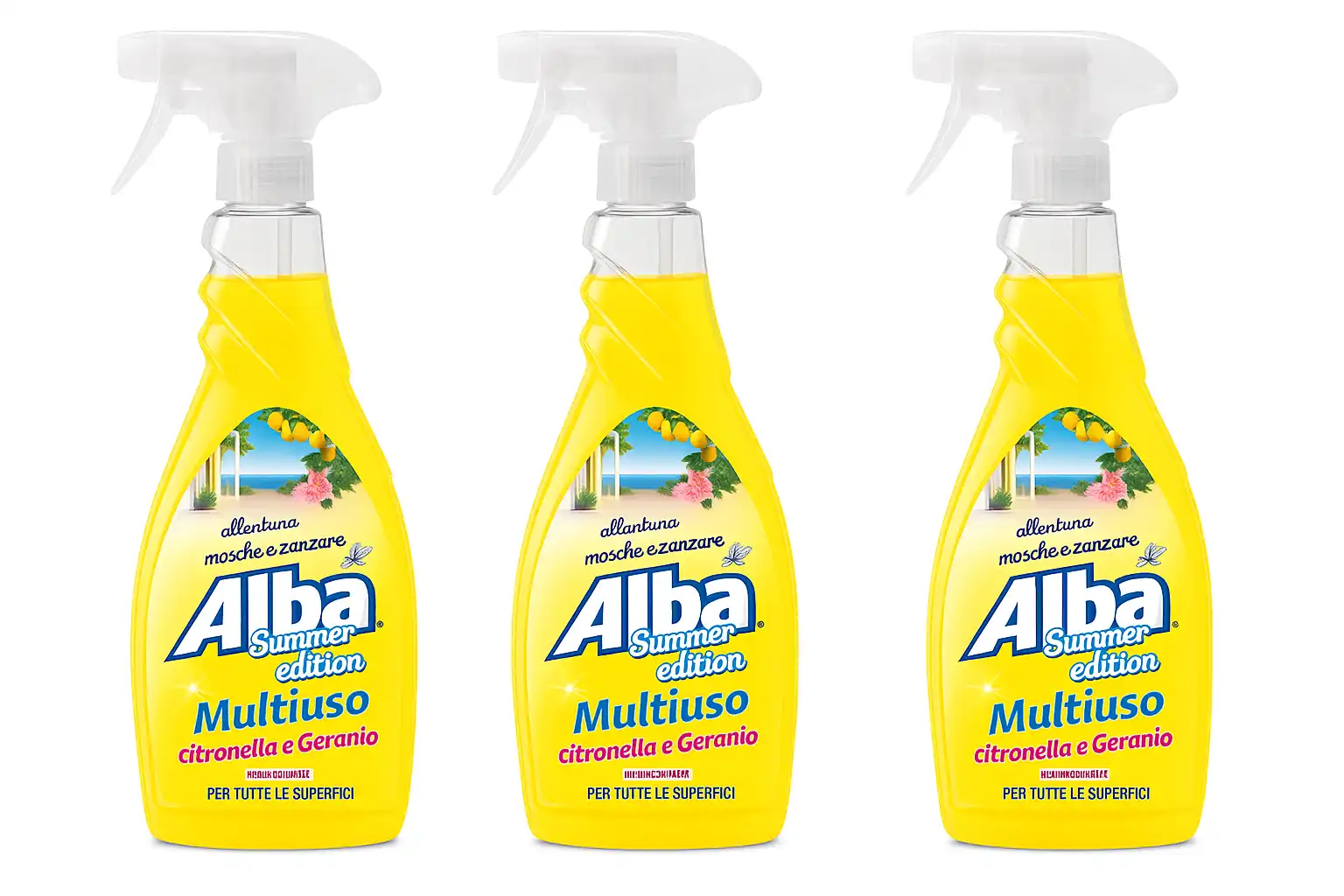 3x Spray Igienizzante Alba 650ml Citronella Geranio – Pulizia & Repellente