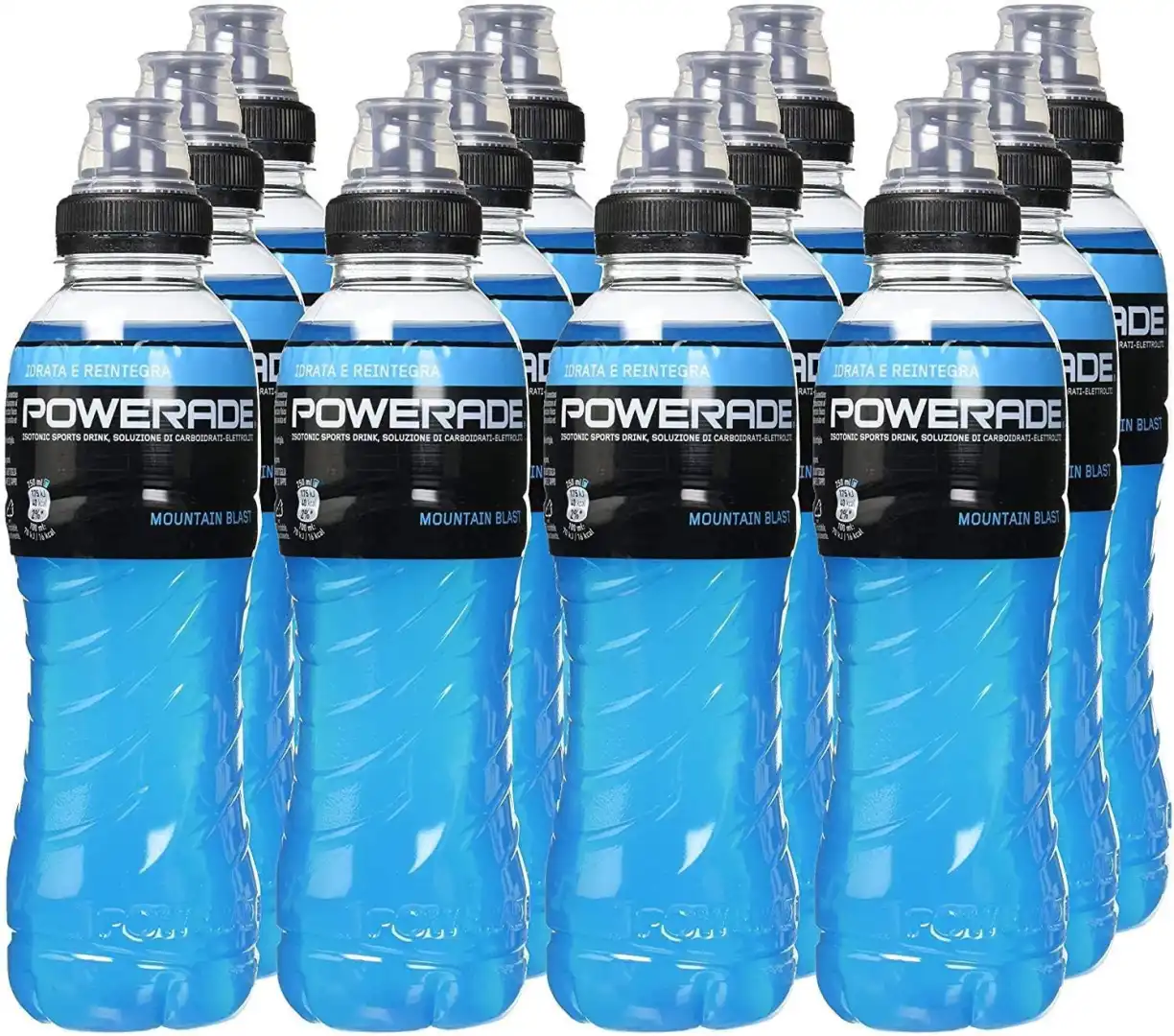 12x Powerade Mountain Blast 500ml Bevanda Isotonica Sport Elettroliti Idratante