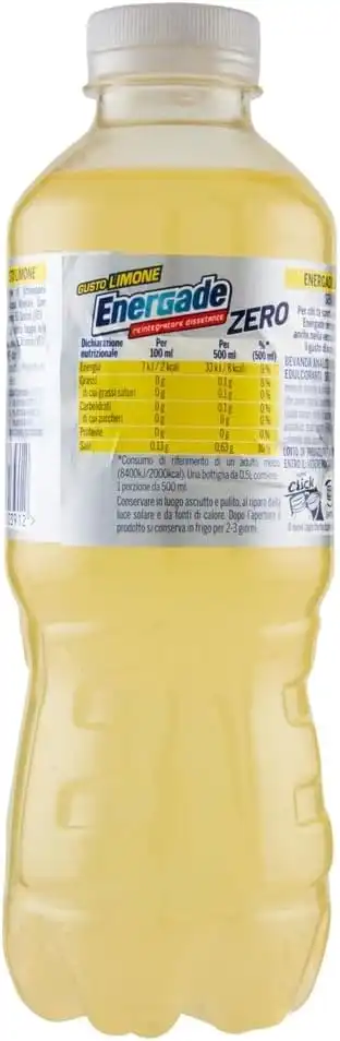12x Energade Zero 500ml Limone Bevanda Sport Reintegrante Zero Zuccheri Sali