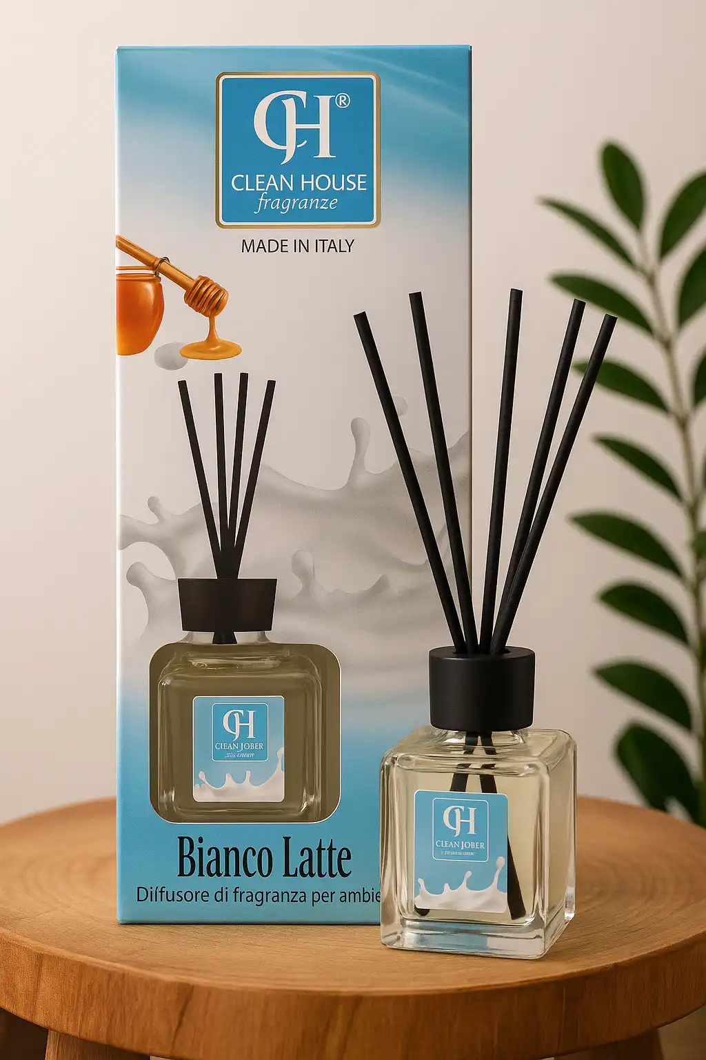 Diffusore Bianco Latte 100ml Bastoncini Profumo Ambiente Lunga Durata Made Italy