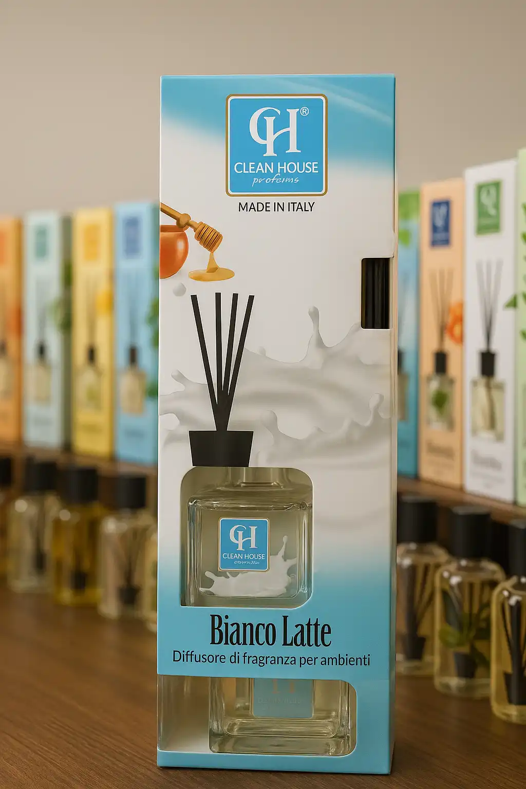 Diffusore Bianco Latte 100ml Bastoncini Profumo Ambiente Lunga Durata Made Italy