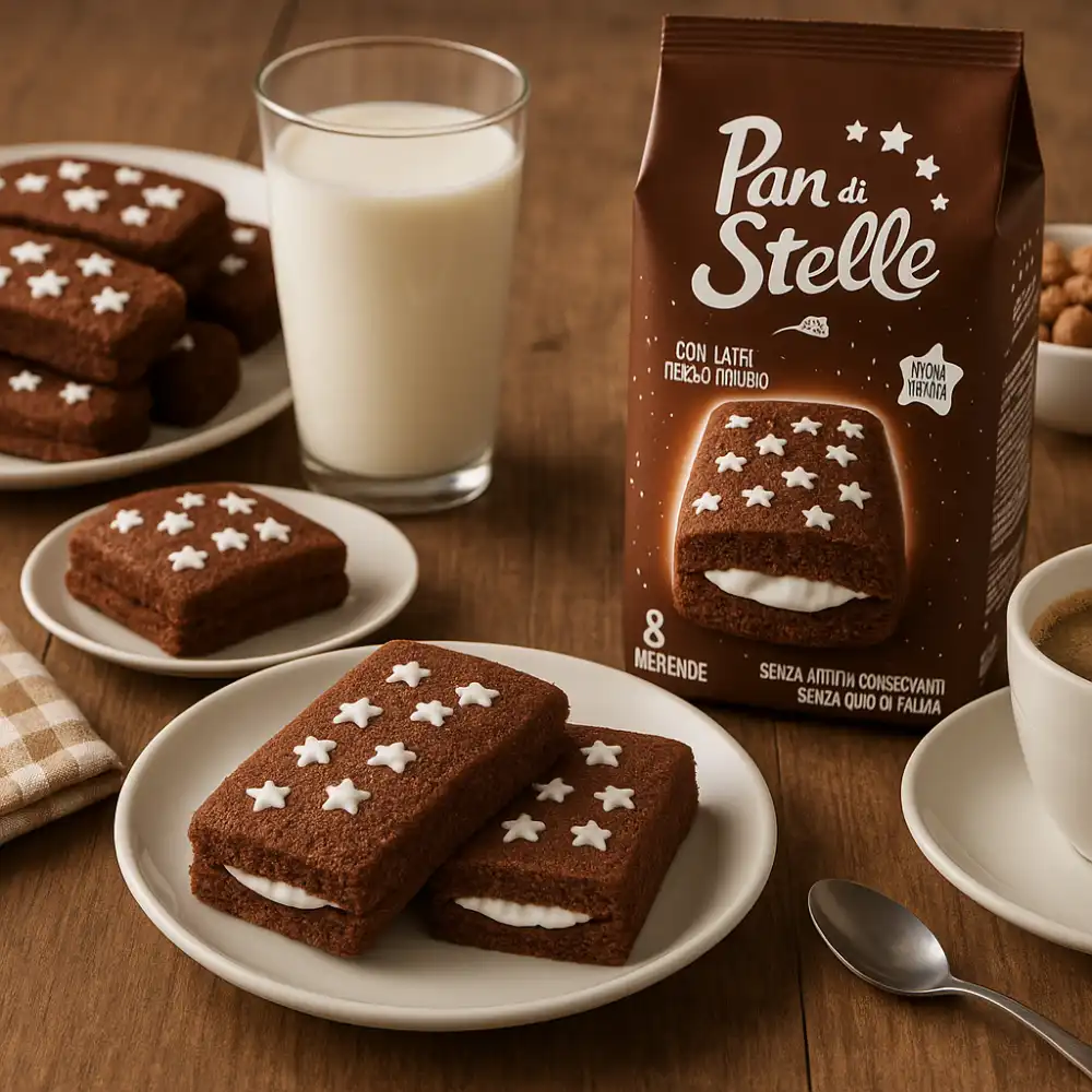 12x Pan di Stelle Merenda 280g 8 Trancini al Latte Cacao Morbidi No Olio Palma
