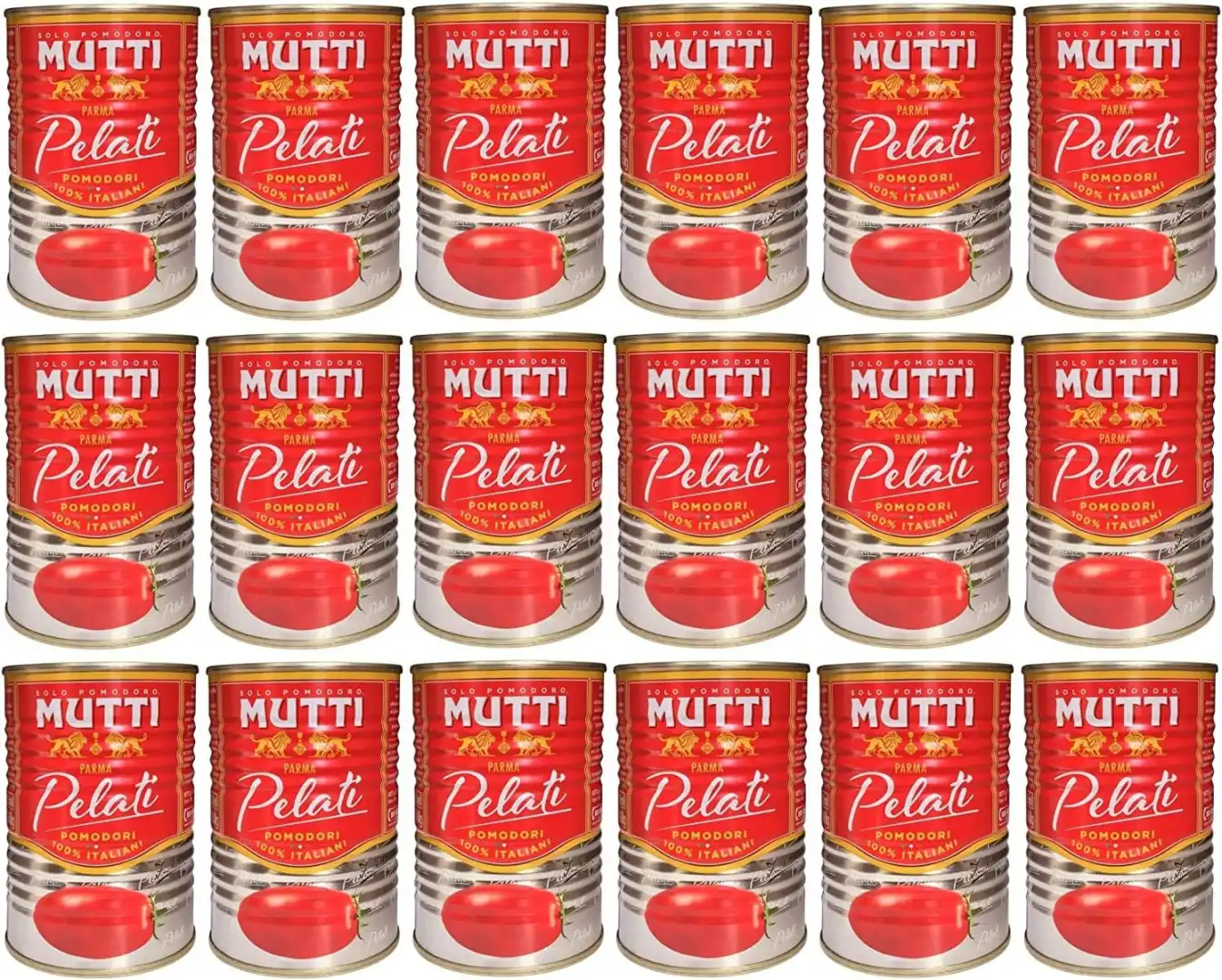 18x Pomodori Pelati Italiani in Latta 400g Lavorati al Naturale per Salse