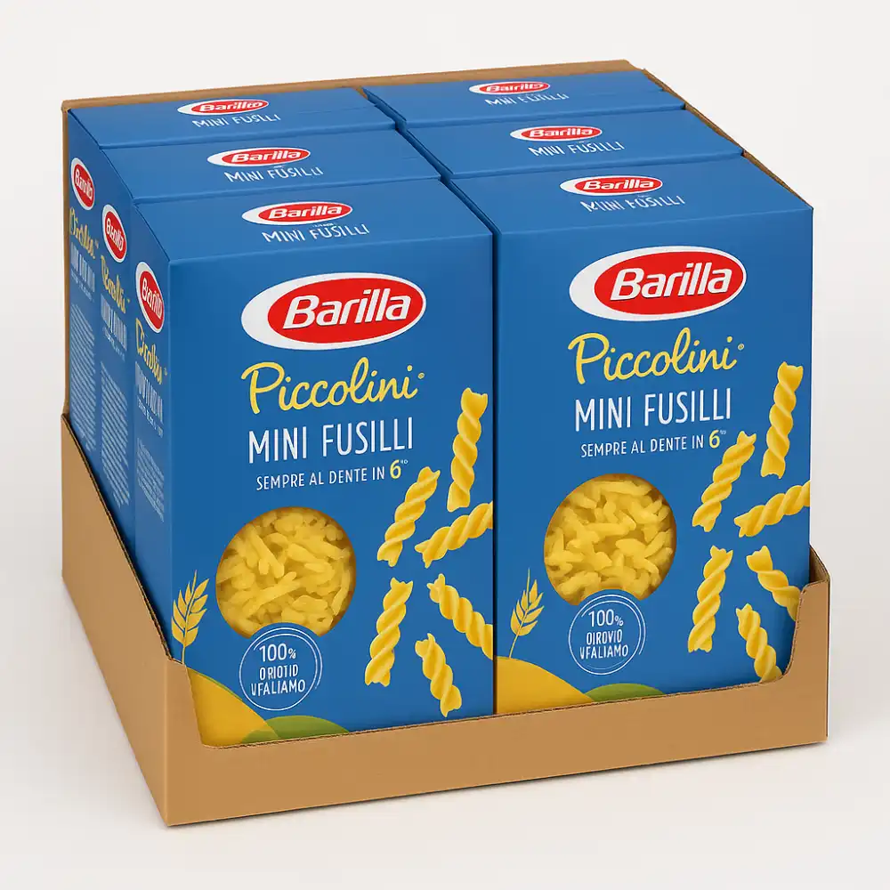 6x Barilla Piccolini Mini Fusilli 500g Pasta Grano Italiano Cottura 6 Minuti
