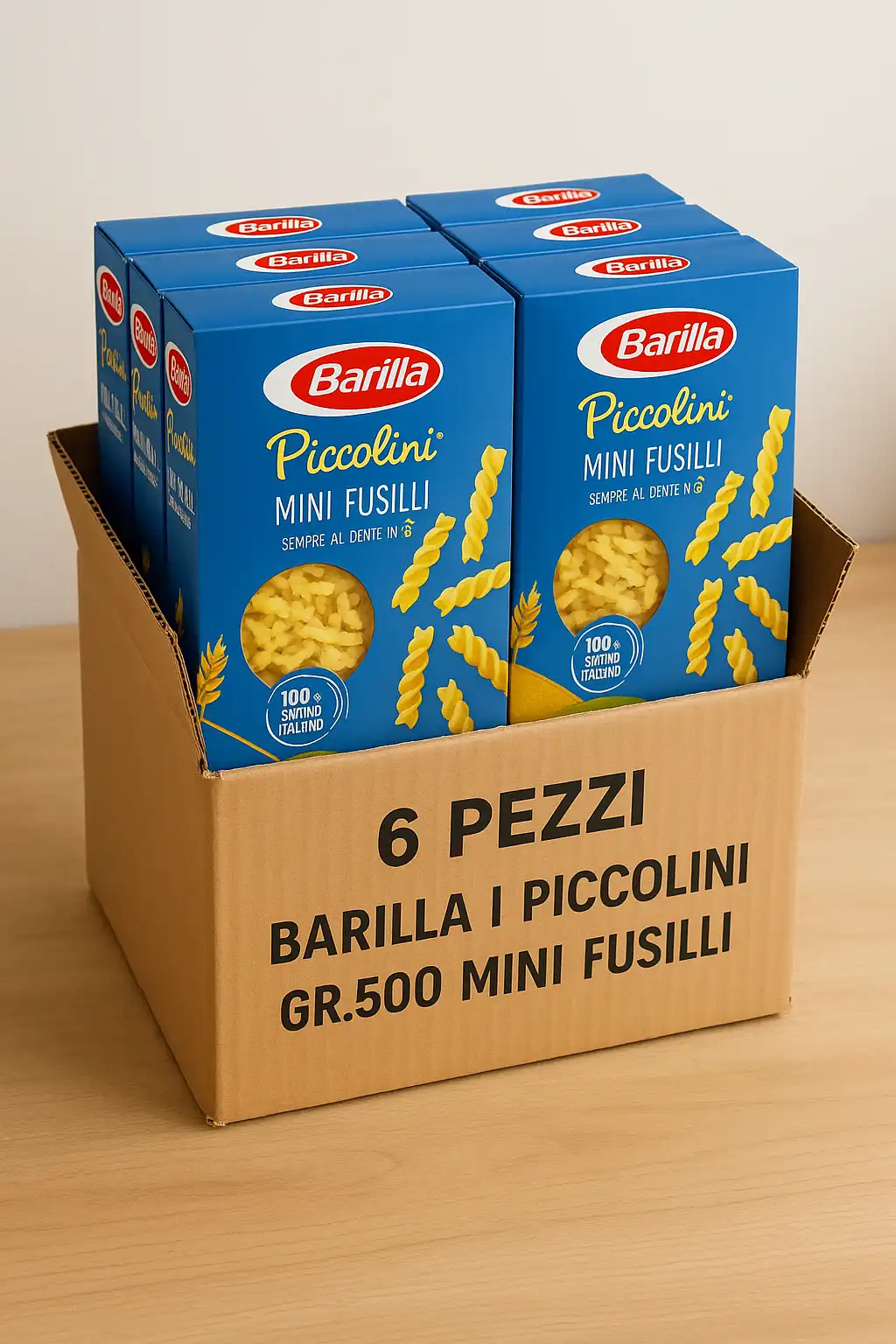 6x Barilla Piccolini Mini Fusilli 500g Pasta Grano Italiano Cottura 6 Minuti