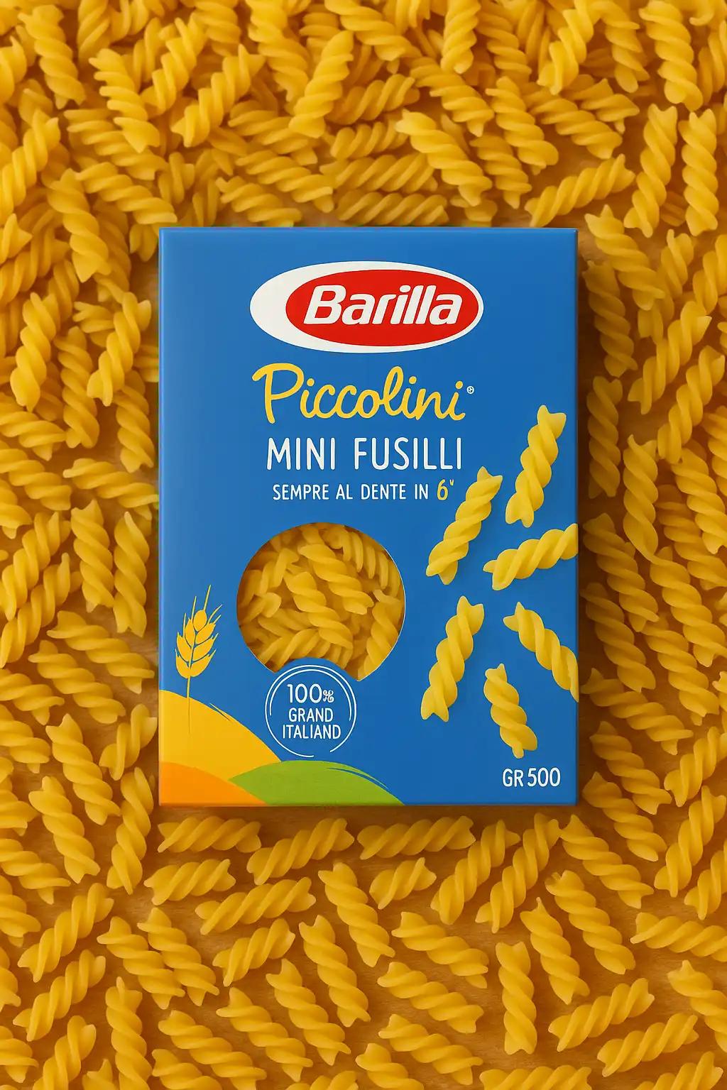 6x Barilla Piccolini Mini Fusilli 500g Pasta Grano Italiano Cottura 6 Minuti