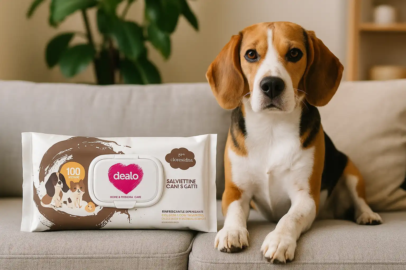 12x Dealo Salviettine Cani e Gatti 100 Pezzi Pop-Up con Clorexidina Igienizzanti