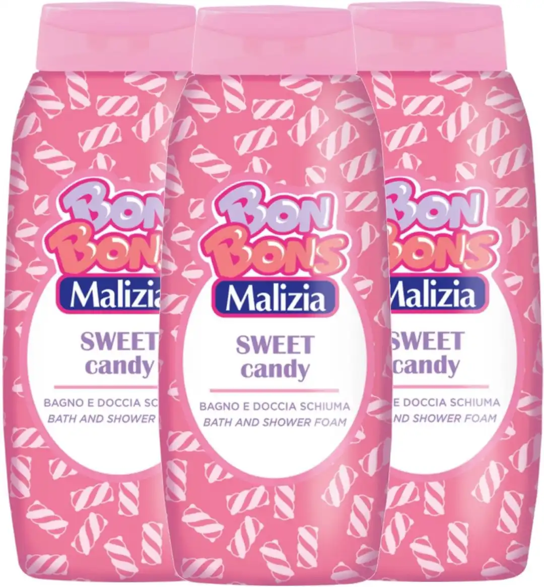 3x Malizia Bagnodoccia Sweet Candy 500ml – Schiuma Dolce Idratante Golosa