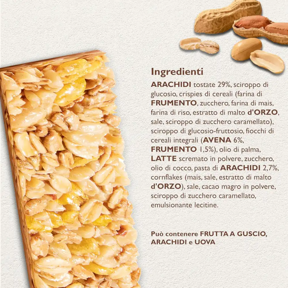 Corny 60 Barrette Cereali Arachidi 25g Snack Dolce Salato Senza Conservanti 10x6