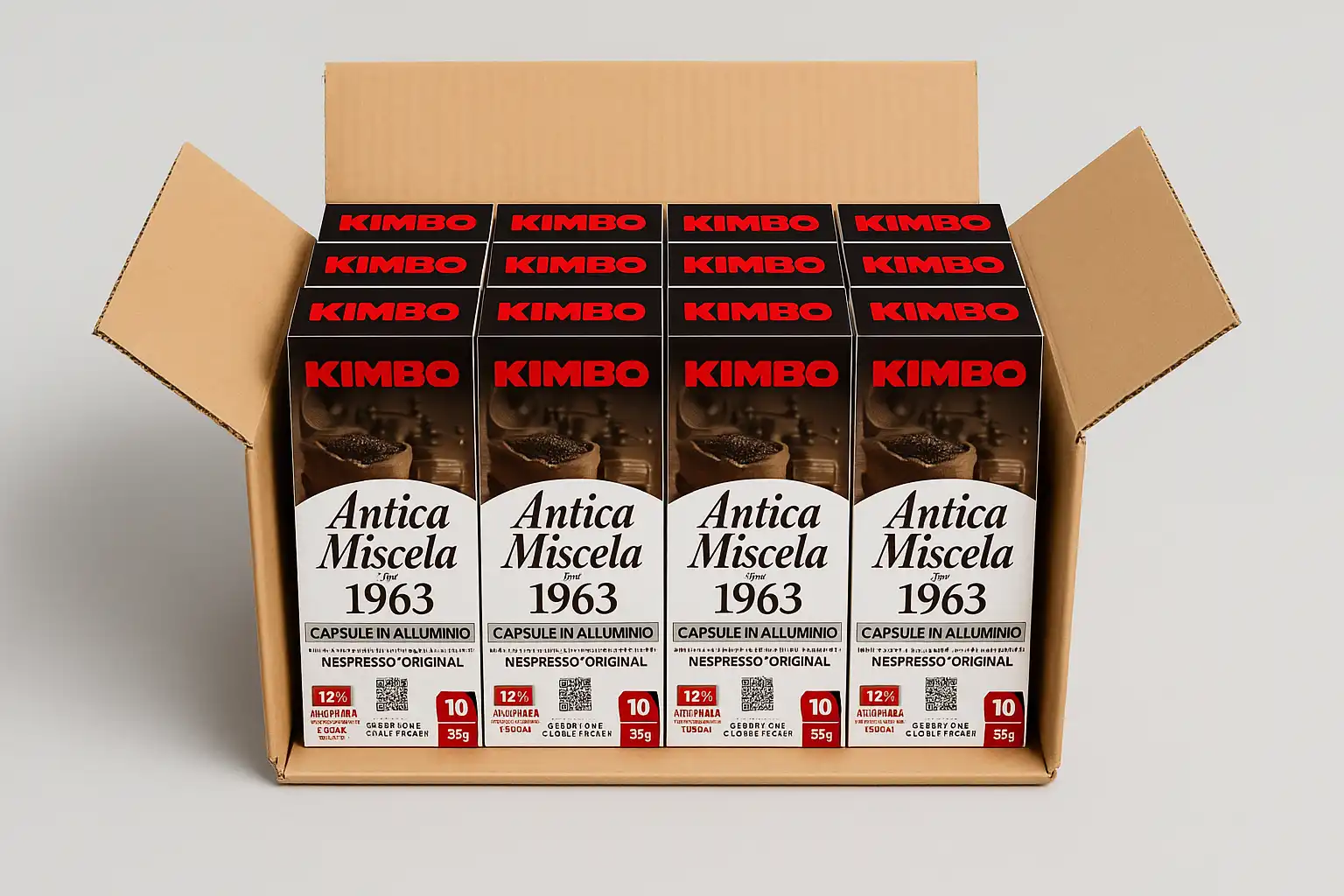 10 Pezzi Capsule Kimbo Antica Miscela Nespresso Original X10 Alluminio