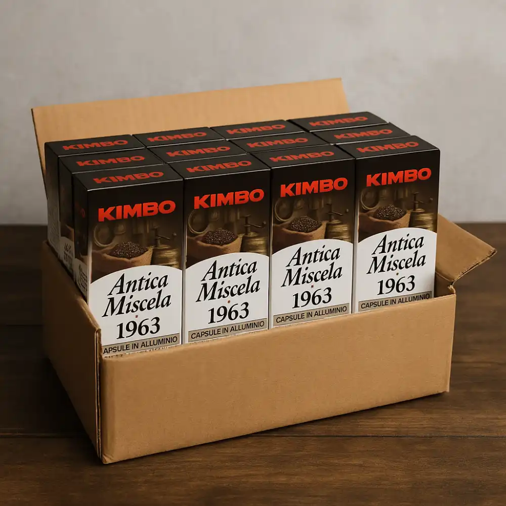 10 Pezzi Capsule Kimbo Antica Miscela Nespresso Original X10 Alluminio