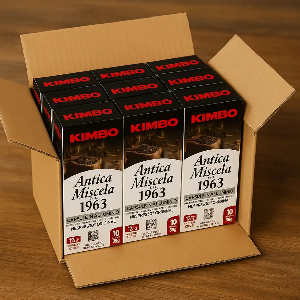10 Pezzi Capsule Kimbo Antica Miscela Nespresso Original X10 Alluminio