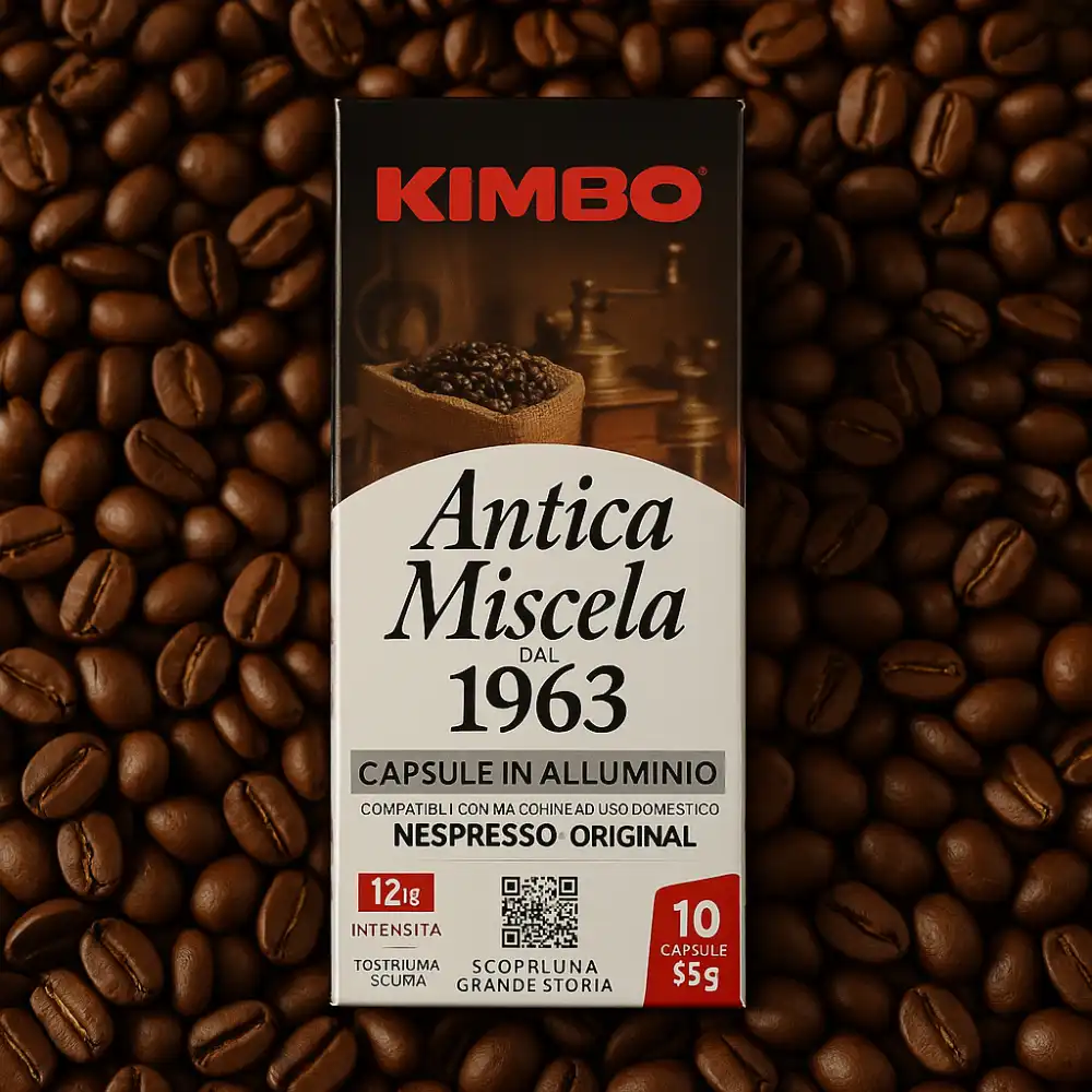 10 Pezzi Capsule Kimbo Antica Miscela Nespresso Original X10 Alluminio