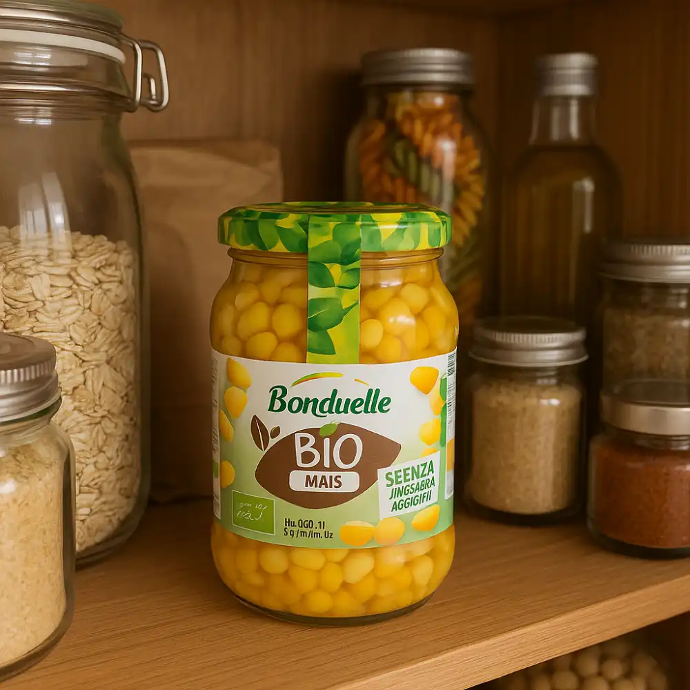 Mais BIO Bonduelle 370g Vetro x12 – Senza Zuccheri Aggiunti, Naturale, 12 Pezzi