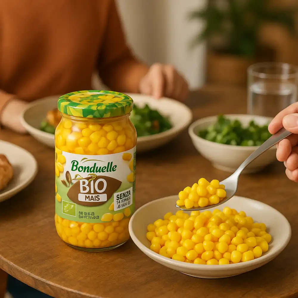 Mais BIO Bonduelle 370g Vetro x12 – Senza Zuccheri Aggiunti, Naturale, 12 Pezzi