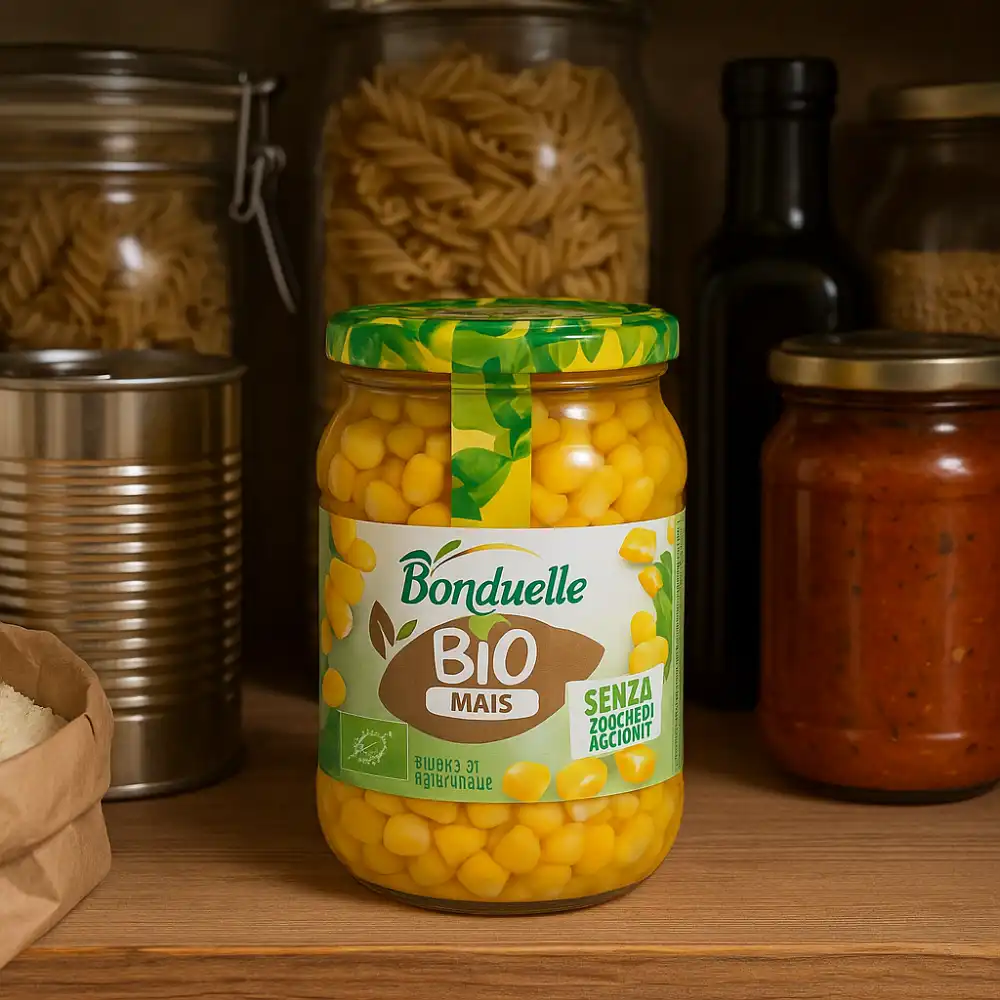 Mais BIO Bonduelle 370g Vetro x12 – Senza Zuccheri Aggiunti, Naturale, 12 Pezzi