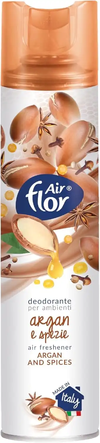 6X Air Flor Spray Ambiente Argan E Spezie 300Ml Deodorante Base Acquosa Casa Top