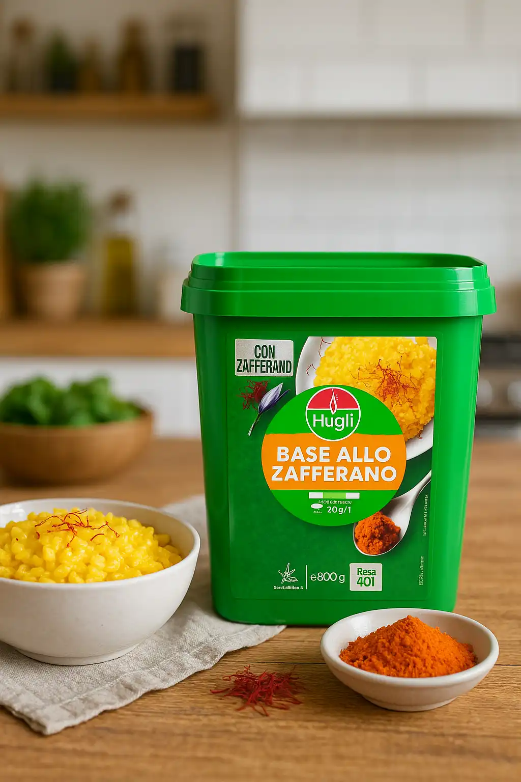 Base allo Zafferano 800g – Preparato Senza Glutine per Risotti e Piatti Gourmet