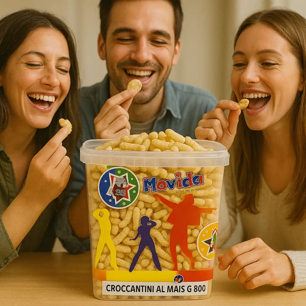 Movida Croccantini al Mais 800g –Snack Croccante e Leggero per Aperitivi e Feste