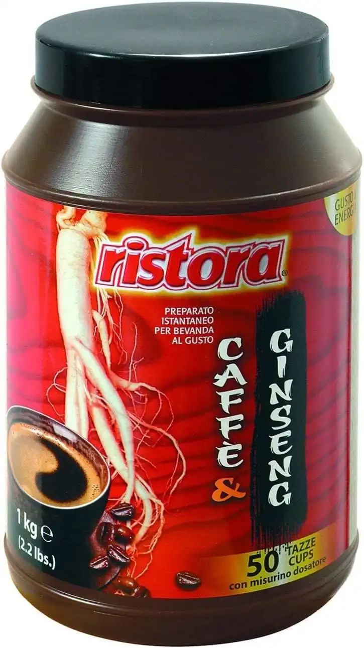 Ristora Caffè e Ginseng 1Kg –Preparato Istantaneo per 50 Tazze –Gusto Energetico