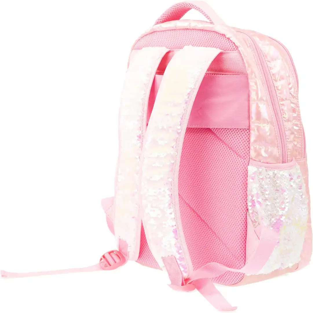 Girabrilla Zaino Scuola Bambine Ragazze Puffer Perlato con Paillettes Bianche