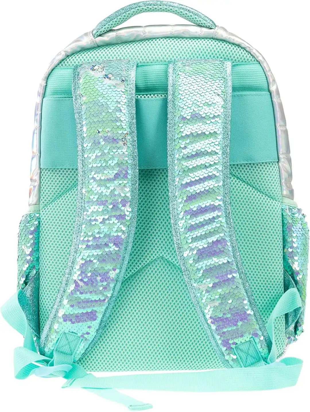 Girabrilla Zaino Scuola Bambine Ragazze Puffer Azzurro Turchese con Paillettes