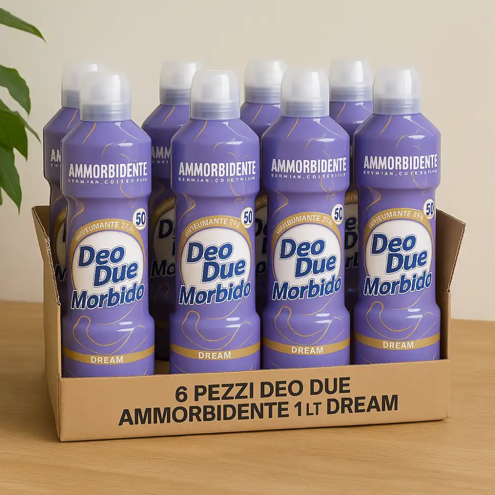 6x Ammorbidente Deo Due Morbido Dream 1L – Profumazione Intensa, 50 Lavaggi
