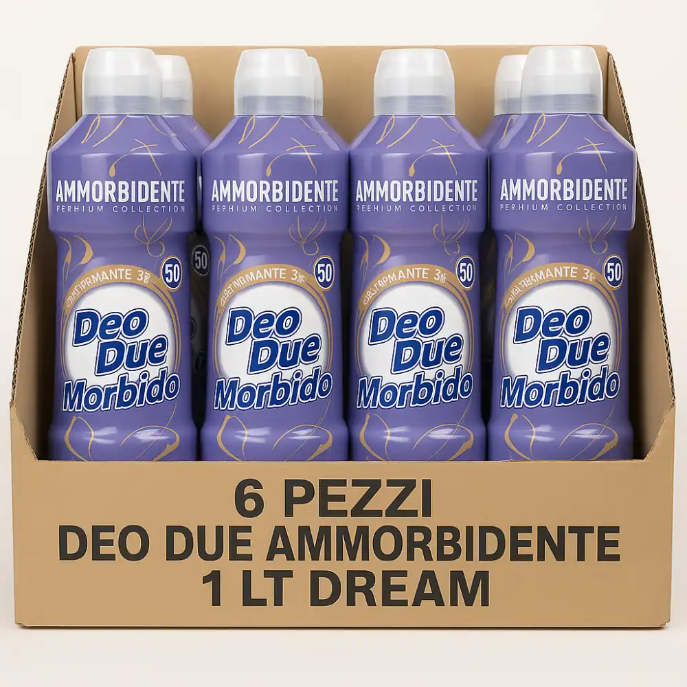 6x Ammorbidente Deo Due Morbido Dream 1L – Profumazione Intensa, 50 Lavaggi