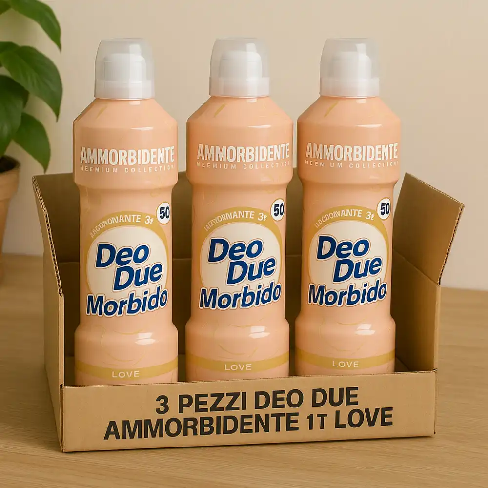 3x Ammorbidente Deo Due Morbido Love 1L – Profumazione Intensa, 50 Lavaggi