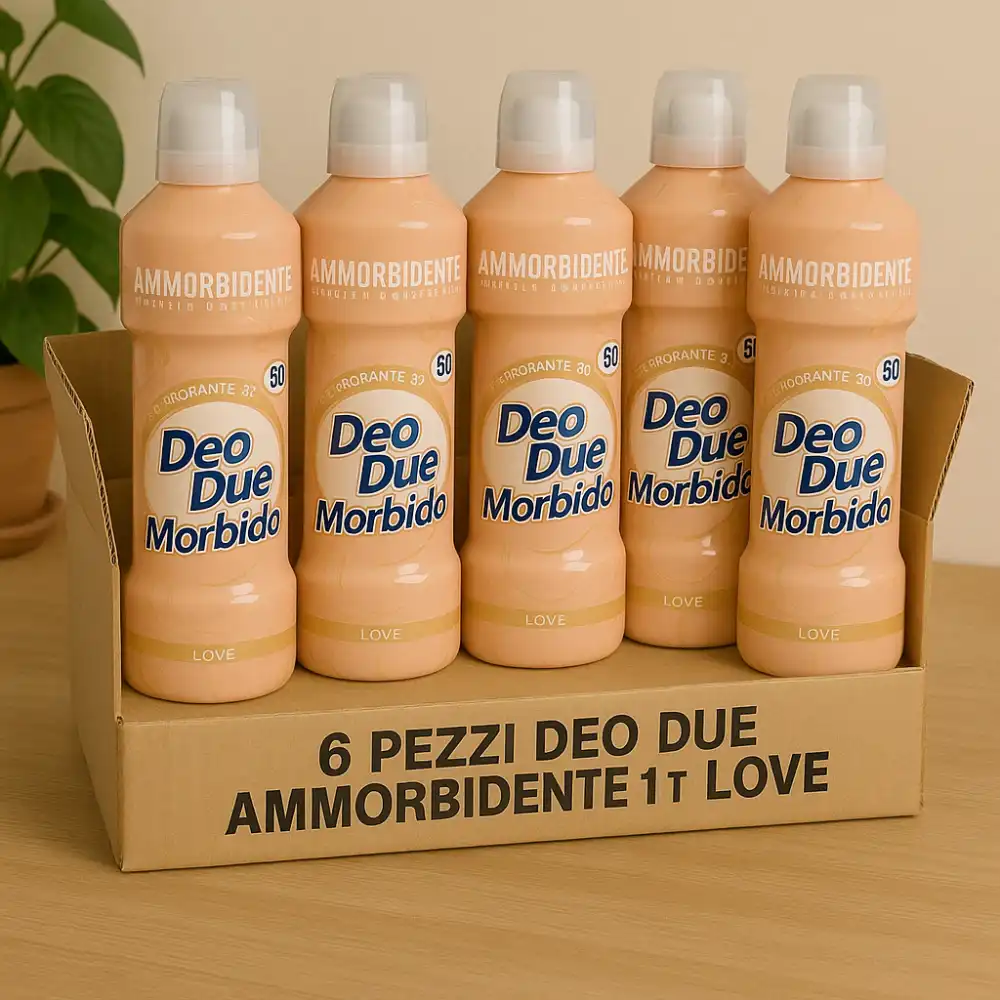 6x Ammorbidente Deo Due Morbido Love 1L – Profumazione Intensa, 50 Lavaggi