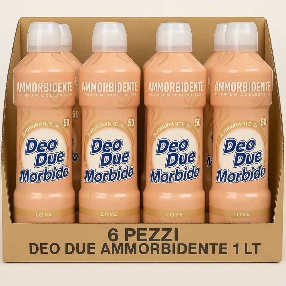 6x Ammorbidente Deo Due Morbido Love 1L – Profumazione Intensa, 50 Lavaggi