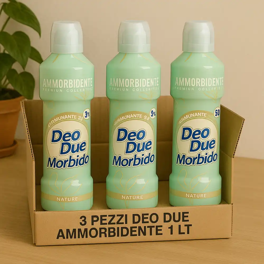 3x Ammorbidente Deo Due Morbido Nature 1L – Profumazione Intensa, 50 Lavaggi