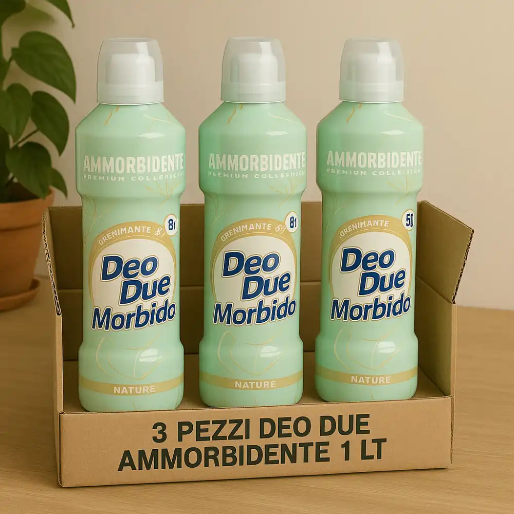 3x Ammorbidente Deo Due Morbido Nature 1L – Profumazione Intensa, 50 Lavaggi