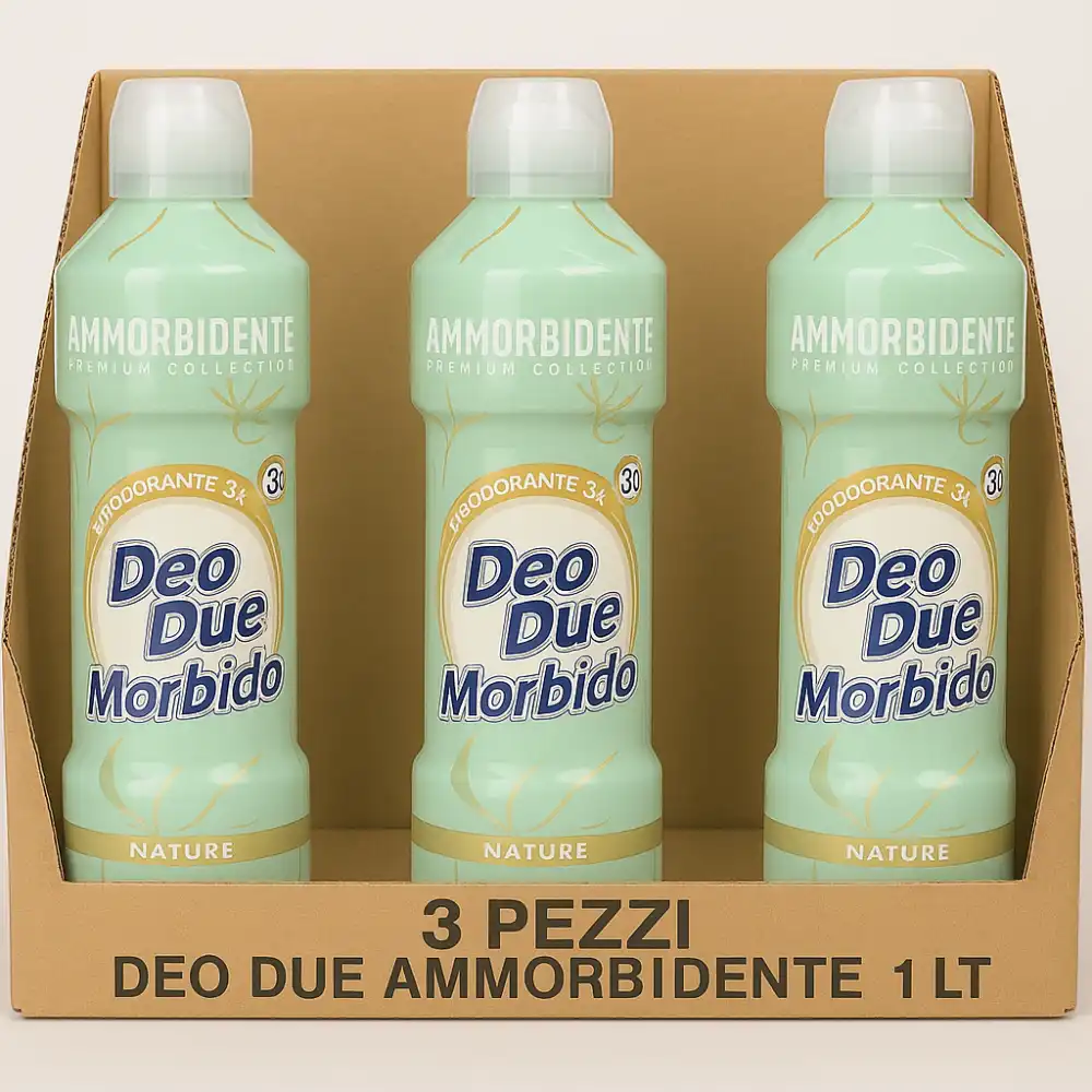 3x Ammorbidente Deo Due Morbido Nature 1L – Profumazione Intensa, 50 Lavaggi