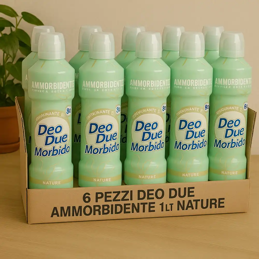6x Ammorbidente Deo Due Morbido Nature 1L – Profumazione Fresca, 50 Lavaggi