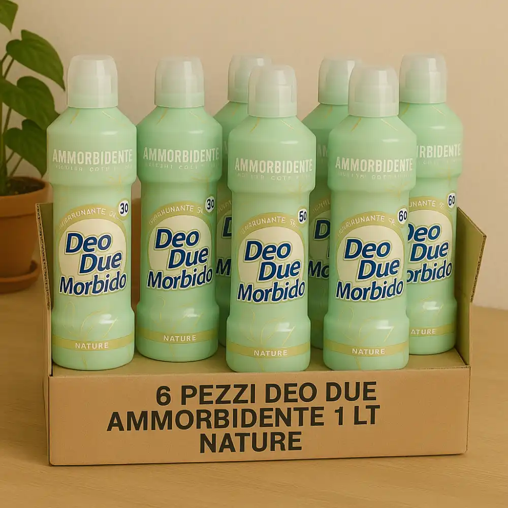 6x Ammorbidente Deo Due Morbido Nature 1L – Profumazione Fresca, 50 Lavaggi