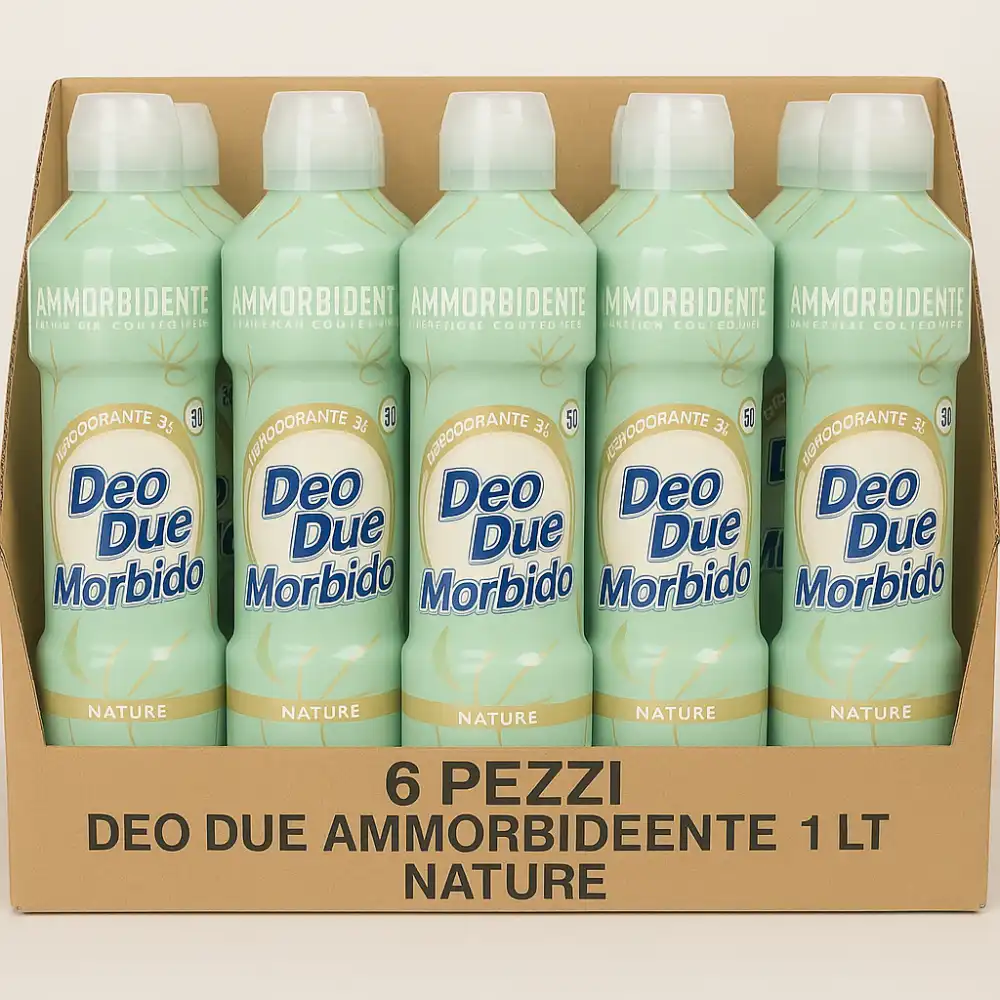 6x Ammorbidente Deo Due Morbido Nature 1L – Profumazione Fresca, 50 Lavaggi