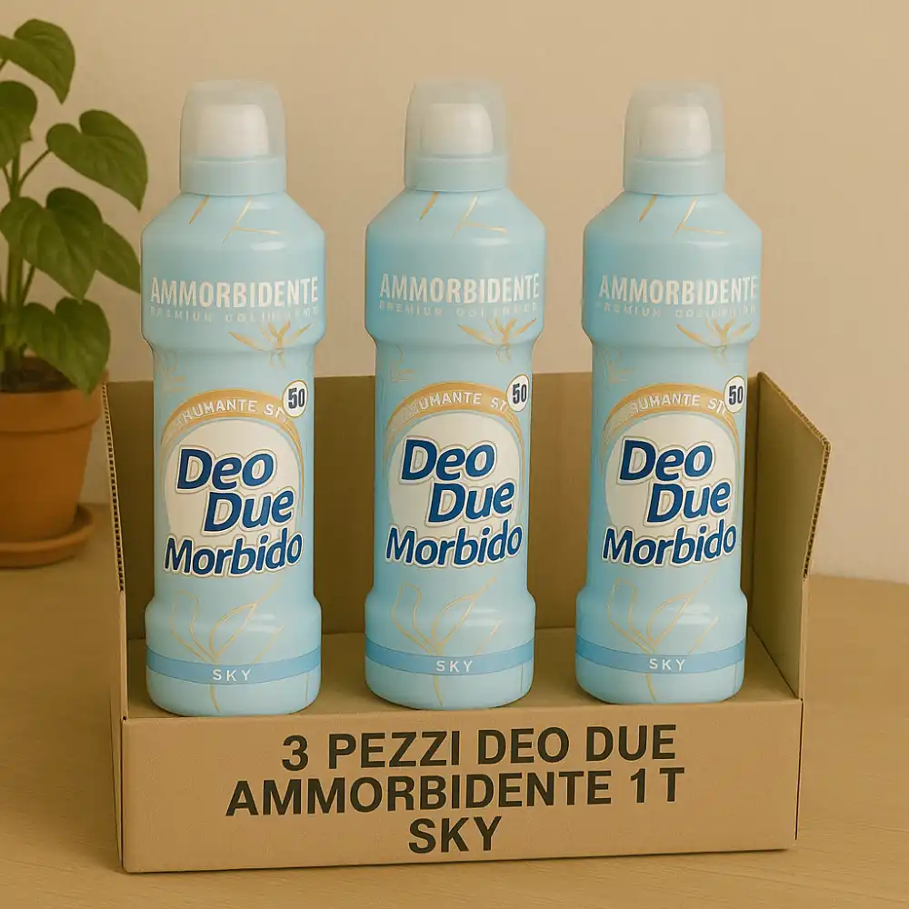 3x Ammorbidente Deo Due Morbido Sky 1L – Profumazione Fresca, 50 Lavaggi