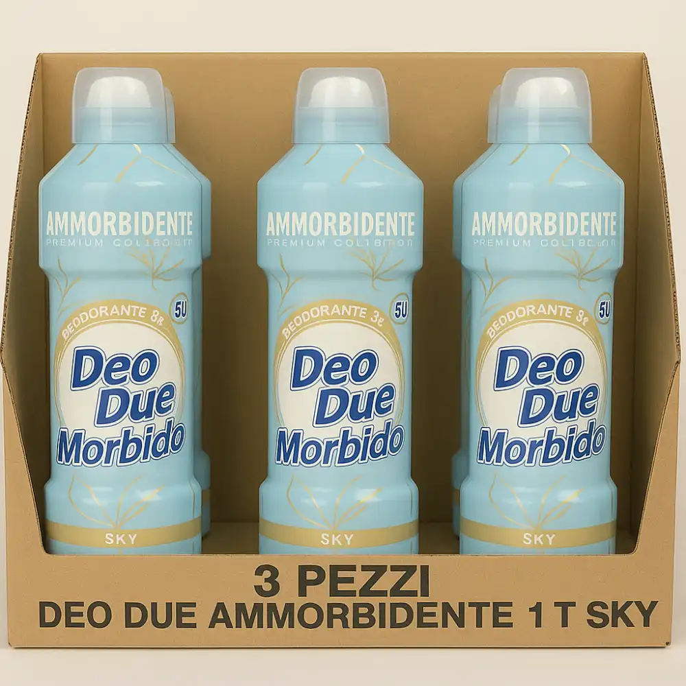 3x Ammorbidente Deo Due Morbido Sky 1L – Profumazione Fresca, 50 Lavaggi