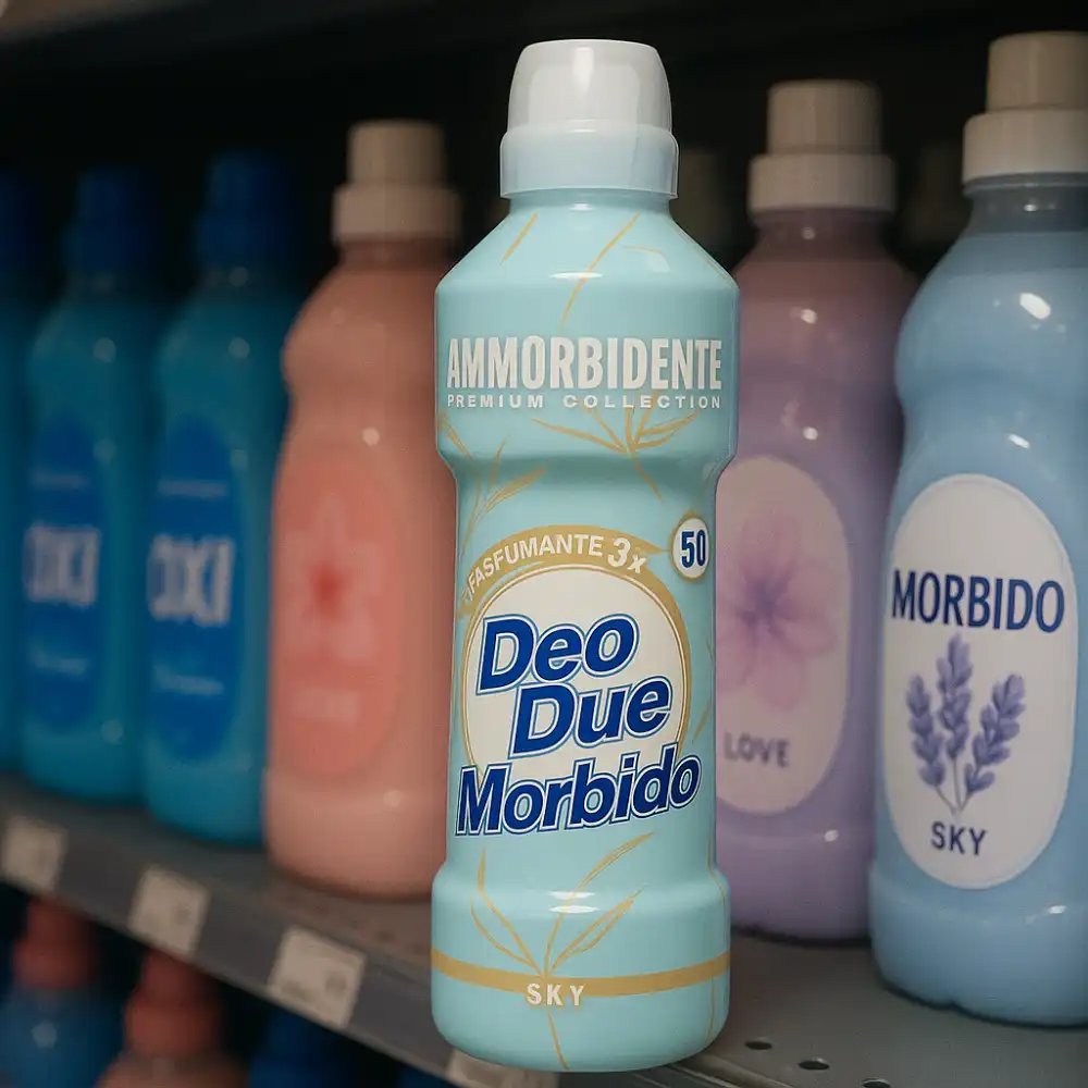 6x Ammorbidente Deo Due Morbido Sky 1L – Profumazione Fresca, 50 Lavaggi