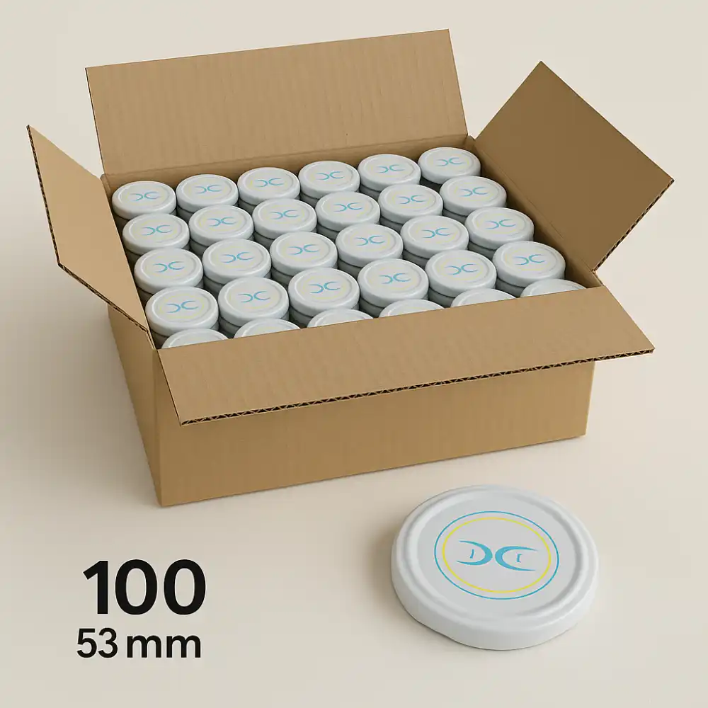 Set 100 Tappi per Barattoli Ø53mm – Chiusura Ermetica per Conservazione Alimenti