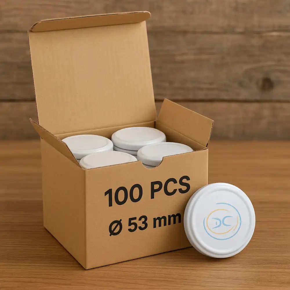 Set 100 Tappi per Barattoli Ø53mm – Chiusura Ermetica per Conservazione Alimenti